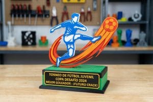 Trofeo personalizado 3D futbol